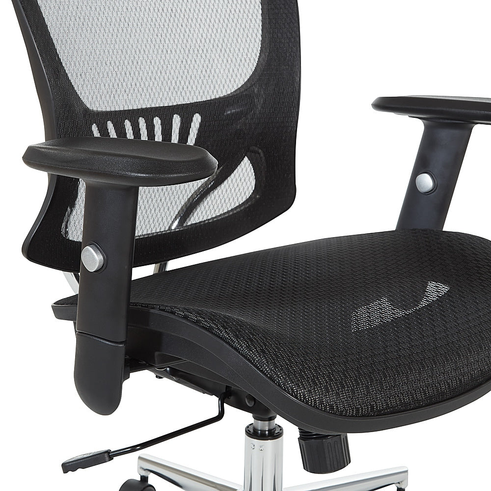 OSP Home Furnishings - Mesh Screen Seat and Back Adjustable Manager's Chair - Black_3