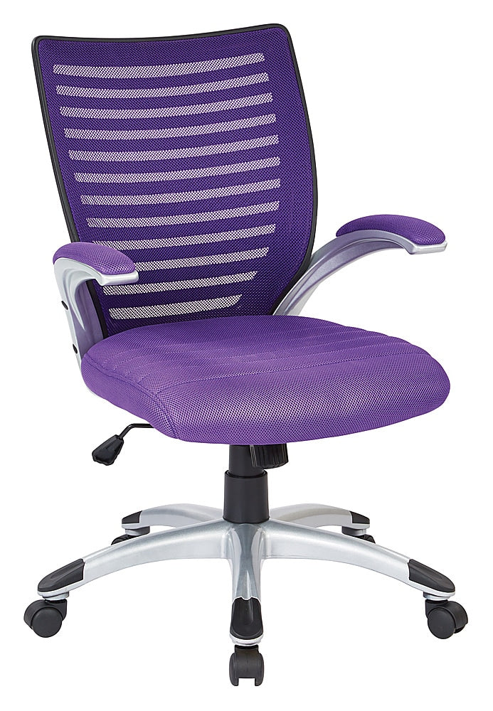 OSP Home Furnishings - Mesh  Seat and Screen Back Adjustable Managers Chair - Purple_0