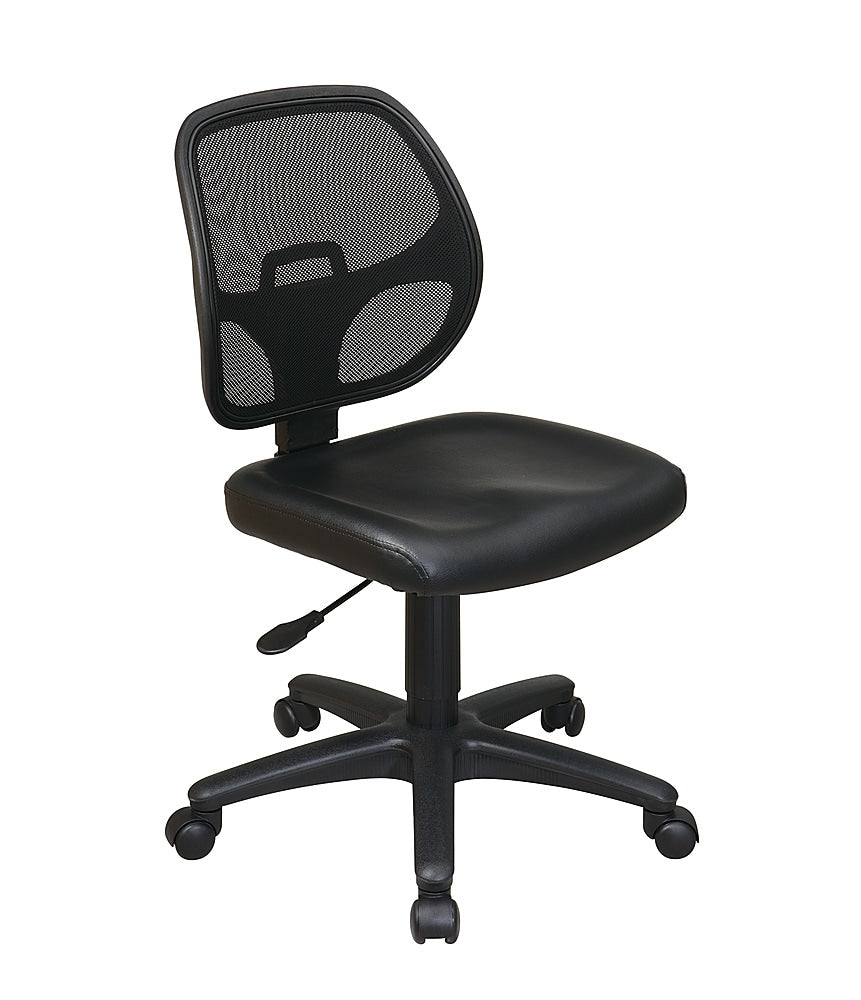 OSP Home Furnishings - Mesh Screen Back and Vinyl Seat Task Chair - Black_0