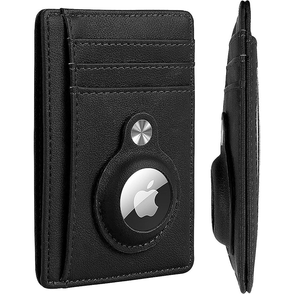 SaharaCase - Slim Genuine Leather Wallet Case for Apple AirTag - Black_7