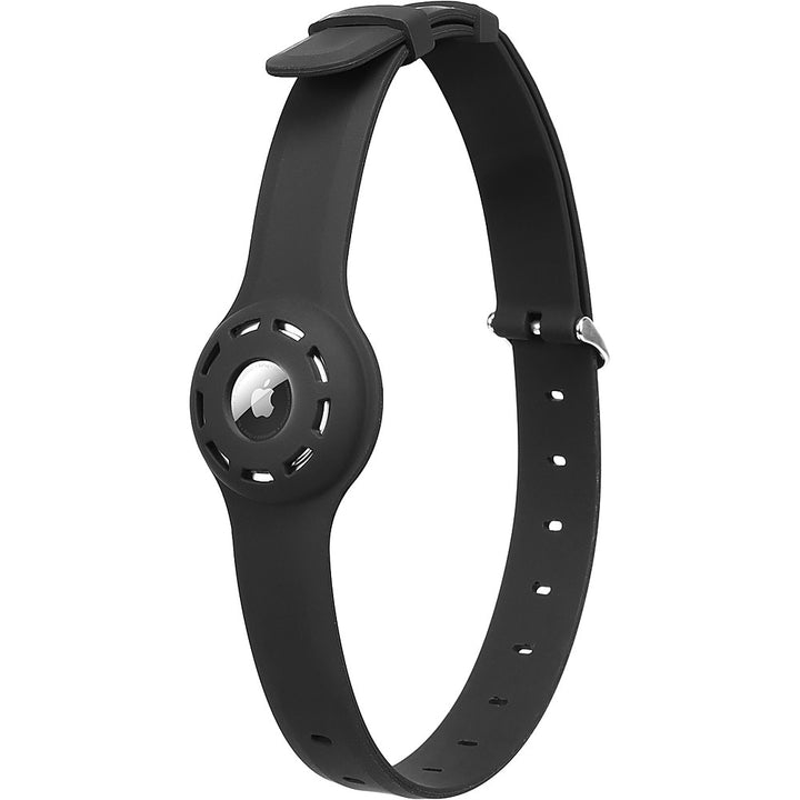 SaharaCase - Adjustable Silicone Dog Collar for Apple AirTag (Large Dogs) - Black_0