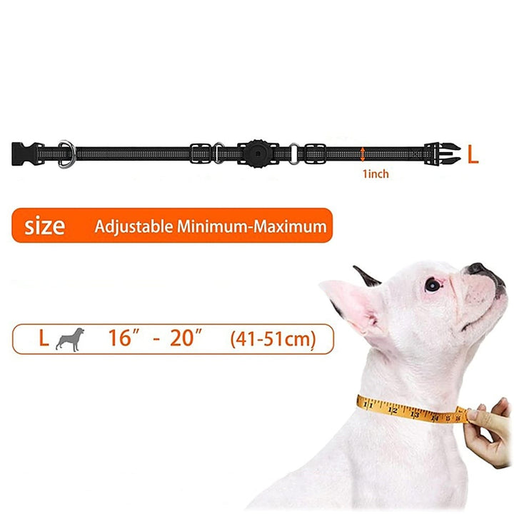 SaharaCase - Adjustable Nylon Collar Case for Apple AirTag (Large Dogs) - Black_1