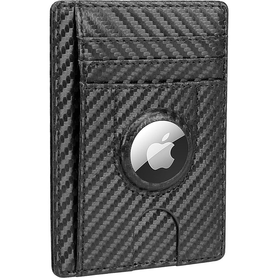SaharaCase - Slim Leather Wallet Case for Apple AirTag - Black_0