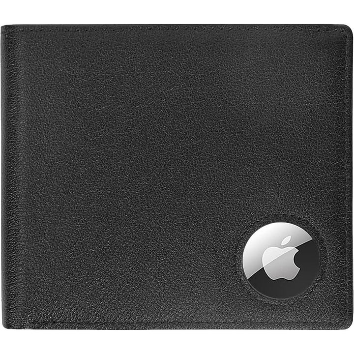SaharaCase - Genuine Leather Wallet Case for Apple AirTag - Black_0