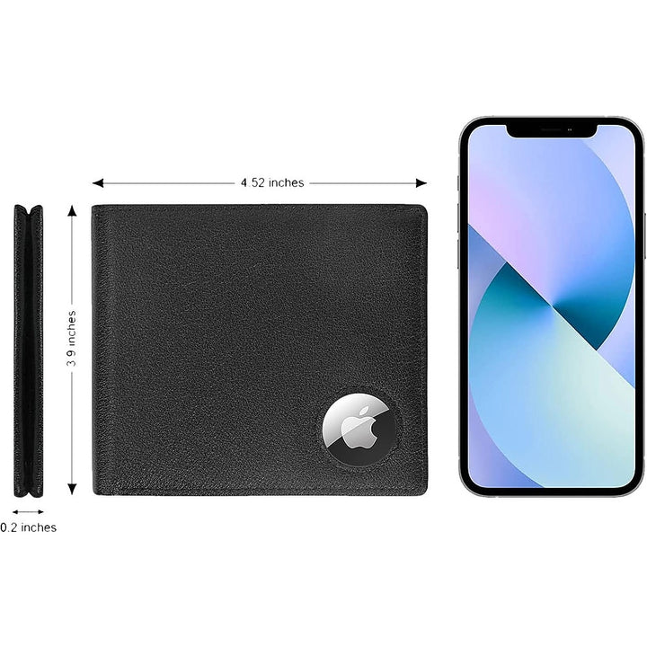 SaharaCase - Genuine Leather Wallet Case for Apple AirTag - Black_6