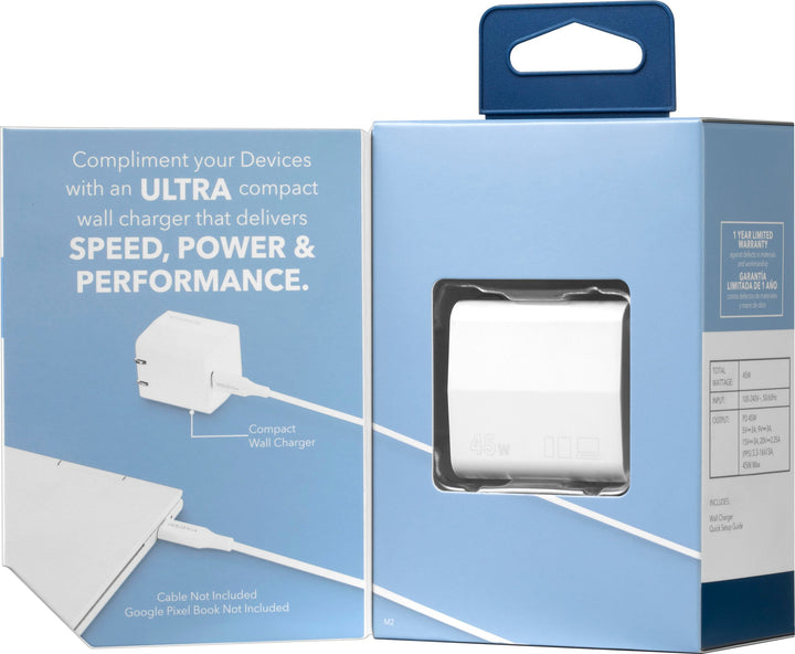 Insignia™ - 45W USB-C Compact Wall Charger for Chromebook and Other USB-Devices - White_4