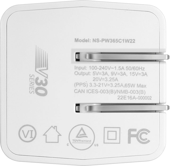Insignia™ - 65W USB-C Compact Wall Charger for MacBook Pro, MacBook Air, and most USB-C Laptops - White_10
