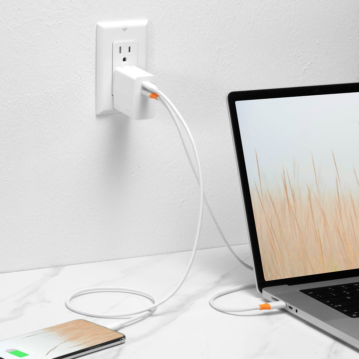 Insignia™ - 65W Dual Port USB-C Compact Wall Charger for MacBook Pro, MacBook Air, and most USB-C Laptops - White_5
