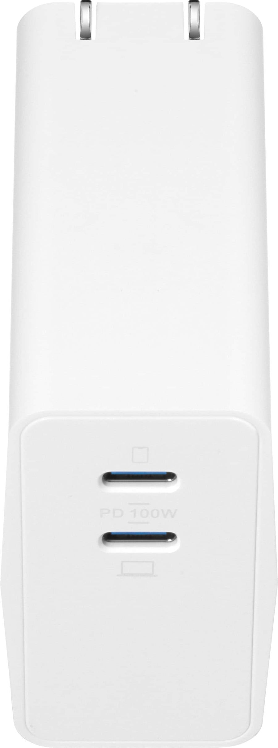Insignia™ - 100W Dual Port USB-C Compact Wall Charger for MacBook Pro & Other Devices - White_0