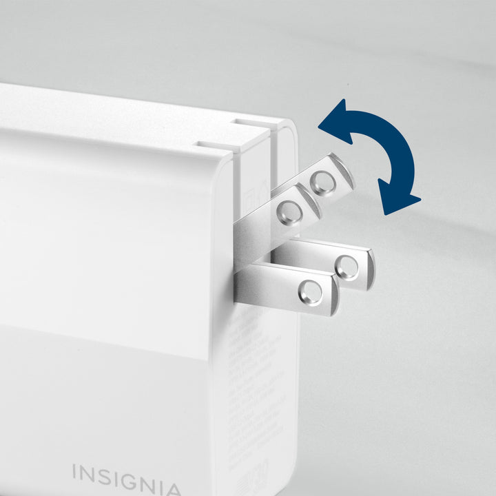 Insignia™ - 100W Dual Port USB-C Compact Wall Charger for MacBook Pro & Other Devices - White_5