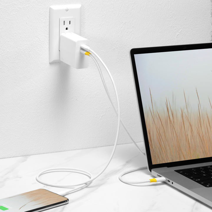 Insignia™ - 100W Dual Port USB-C Compact Wall Charger for MacBook Pro & Other Devices - White_4