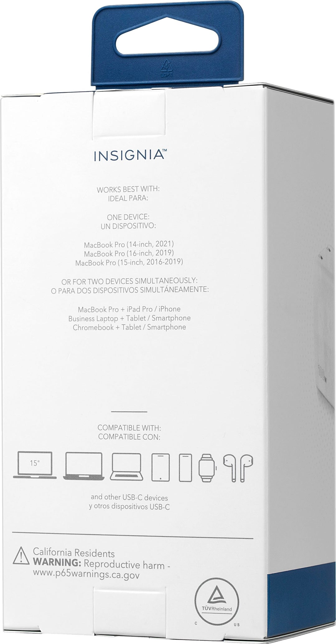 Insignia™ - 100W Dual Port USB-C Compact Wall Charger Kit for MacBook Pro & Other Devices - White_7