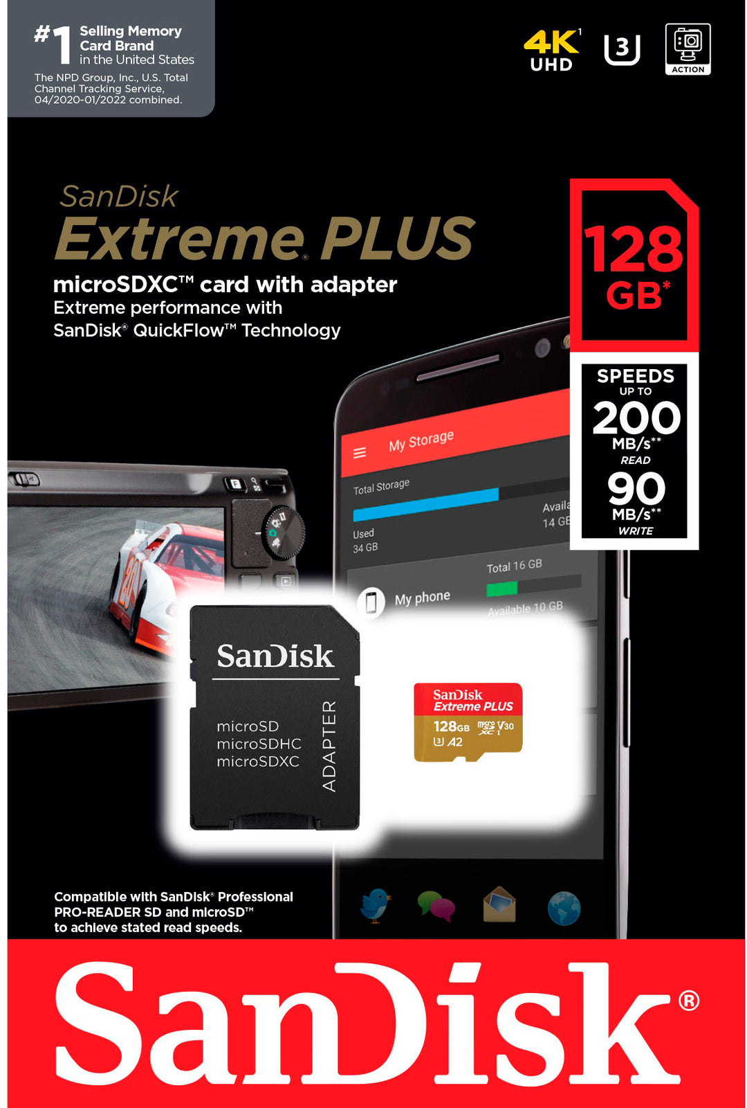 SanDisk - Extreme PLUS 128GB MicroSDXC UHS-I Memory Card_1