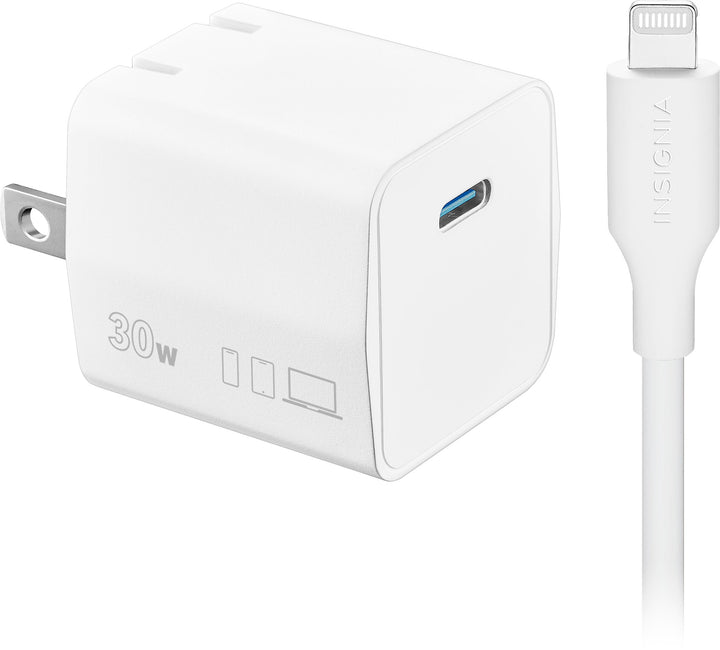 Insignia™ - 30W USB-C Super-Fast Charge Kit for iPhone 14 Pro Max, iPhone 14 Plus, iPhone 13 Pro Max - White - White_2