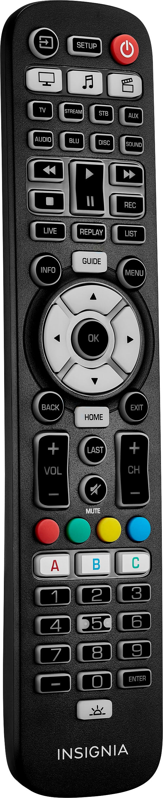 Insignia™ - 8-Device Backlit Universal Remote - Black_1