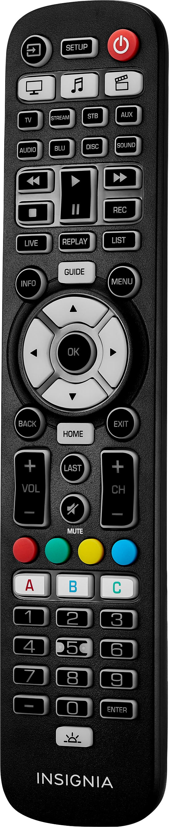 Insignia™ - 8-Device Backlit Universal Remote - Black_2