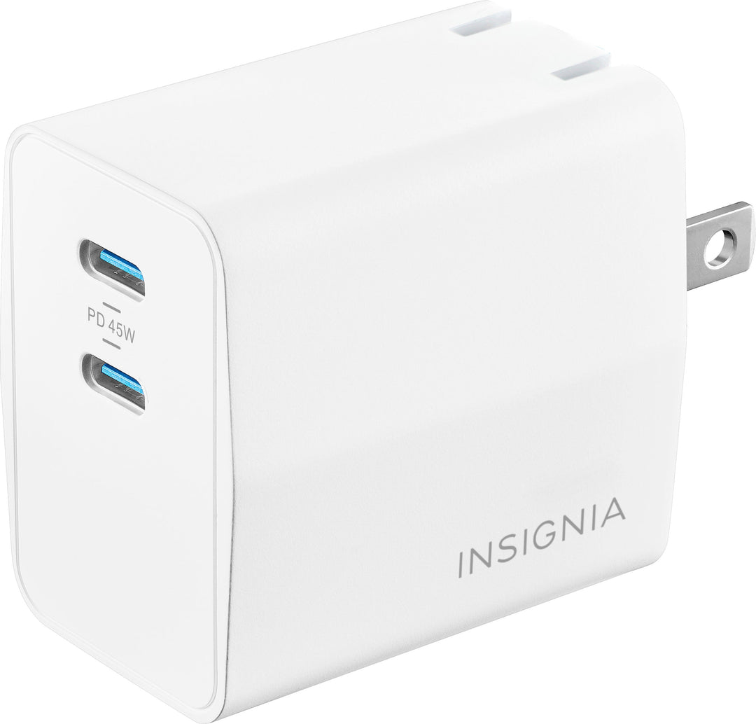 Insignia™ - 45W Dual Port USB-C Compact Wall Charger for All Mobile Devices - White_5