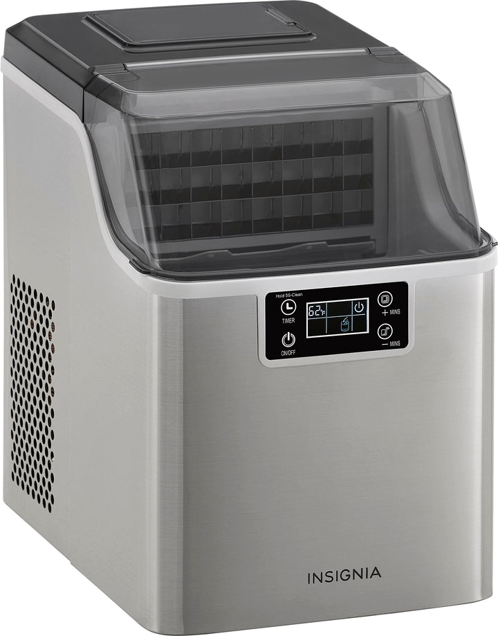 Insignia™ - 44 Lb. Portable Clear Ice Maker with Auto Shut-off - Stainless steel_1