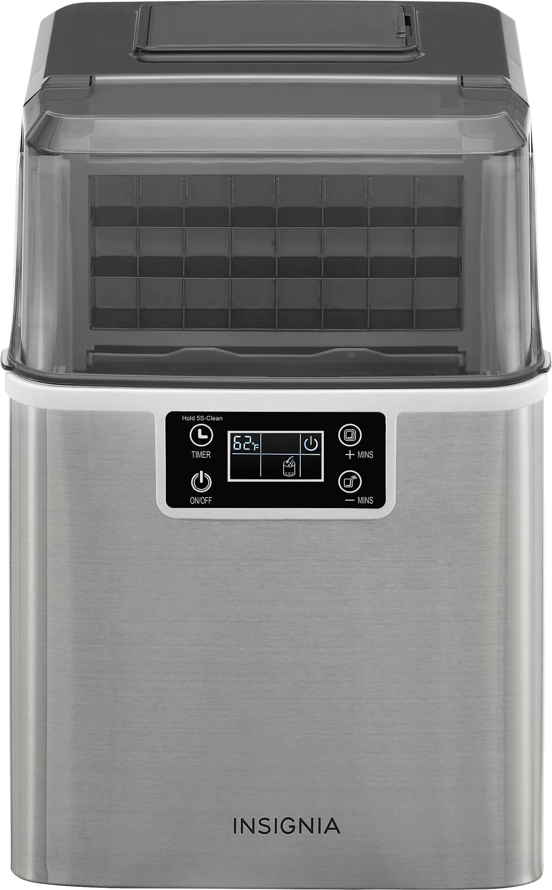 Insignia™ - 44 Lb. Portable Clear Ice Maker with Auto Shut-off - Stainless steel_0