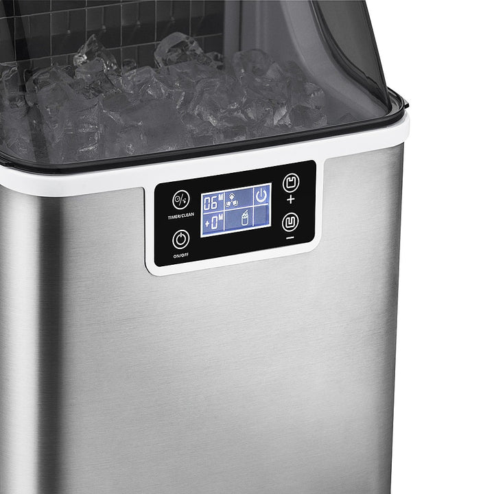NewAir - 45 lbs. Portable Countertop Clear Ice Maker with  FrozenFall Technology - Stainless steel_2