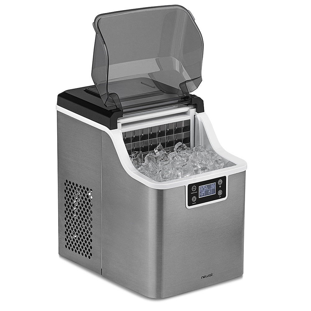 NewAir - 45 lbs. Portable Countertop Clear Ice Maker with  FrozenFall Technology - Stainless steel_9
