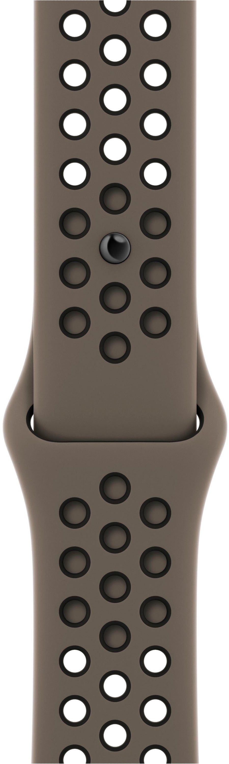 Apple - 45mm Olive Gray/Black Nike Sport Band - S/M - Olive Grey/Black_0