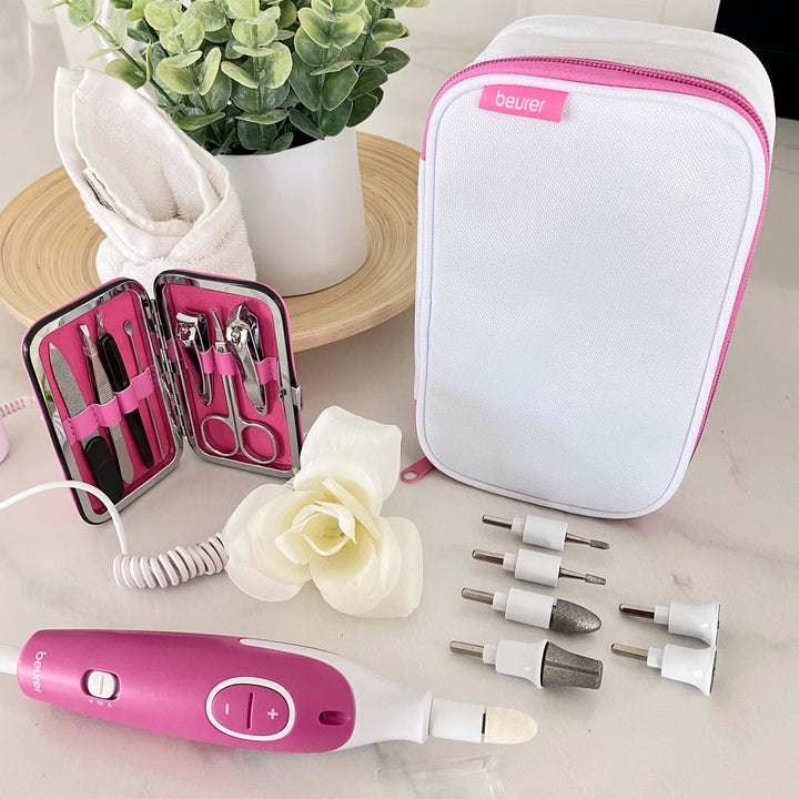 Beurer - 18-piece Manicure/Pedicure Device and Nail Set - Pink/White_5