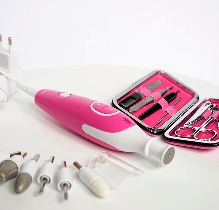 Beurer - 18-piece Manicure/Pedicure Device and Nail Set - Pink/White_2