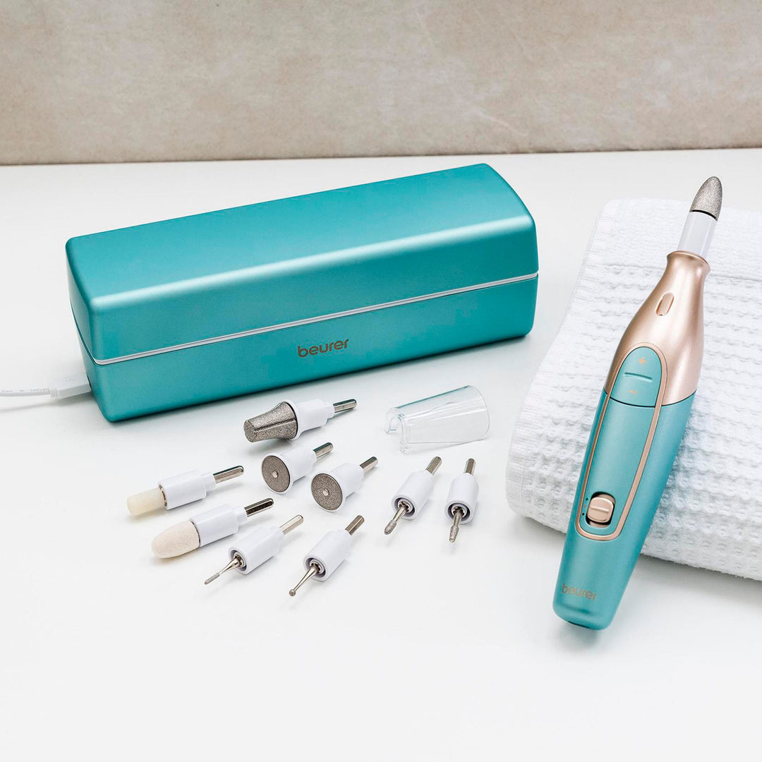 Beurer - Rechargeable Manicure/Pedicure Device - Turquoise/Gold_3
