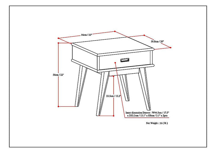 Simpli Home - Draper Mid Century End Table - Medium Auburn Brown_3