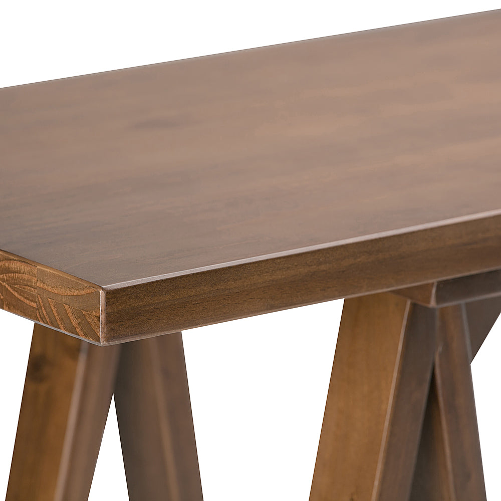 Simpli Home - Sawhorse Wide Console Sofa Table - Medium Saddle Brown_8