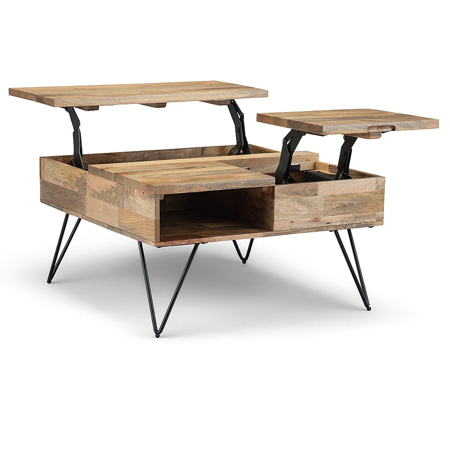 Simpli Home - Hunter Lift Top Square Coffee Table - Natural_0