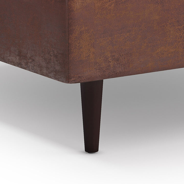 Simpli Home - Shay Mid Century Large Square Coffee Table Storage Ottoman - Distressed Saddle Brown_5