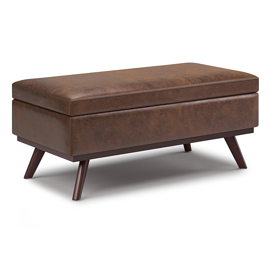Simpli Home - Owen Lift Top Large Coffee Table Storage Ottoman - Distressed Chestnut Brown_0