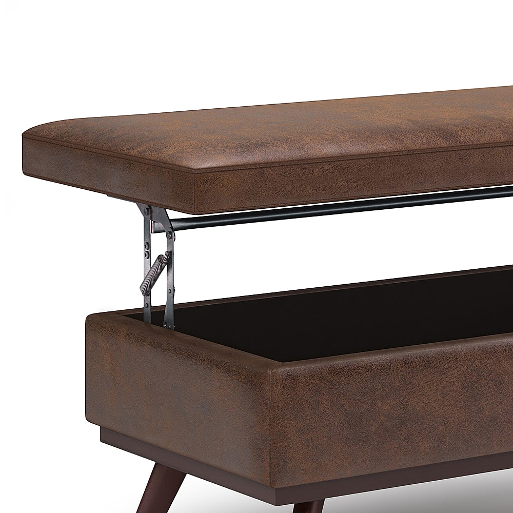 Simpli Home - Owen Lift Top Large Coffee Table Storage Ottoman - Distressed Chestnut Brown_6