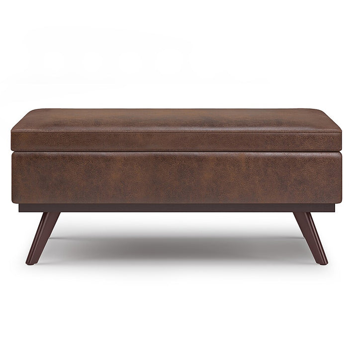 Simpli Home - Owen Lift Top Large Coffee Table Storage Ottoman - Distressed Chestnut Brown_2
