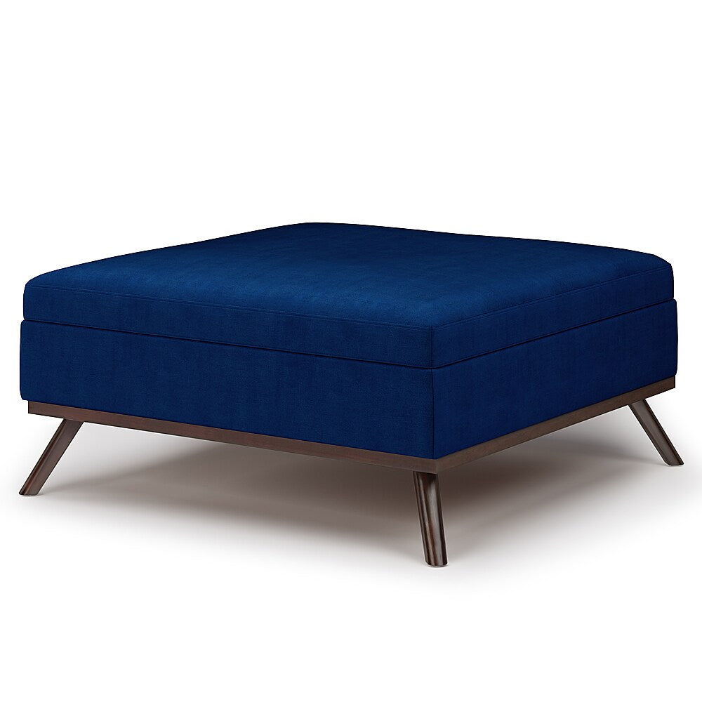 Simpli Home - Owen Square Coffee Table Storage Ottoman - Blue_1