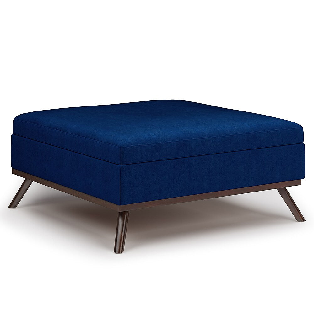 Simpli Home - Owen Square Coffee Table Storage Ottoman - Blue_0