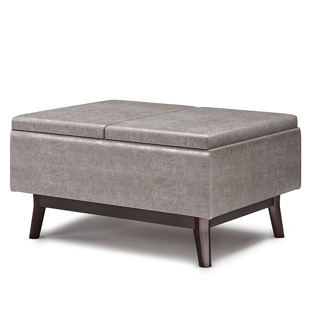 Simpli Home - Owen Tray Top Small Coffee Table Storage Ottoman - Distressed Grey_1