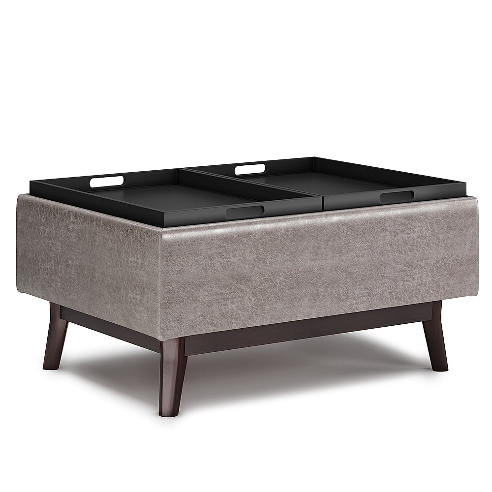 Simpli Home - Owen Tray Top Small Coffee Table Storage Ottoman - Distressed Grey_7