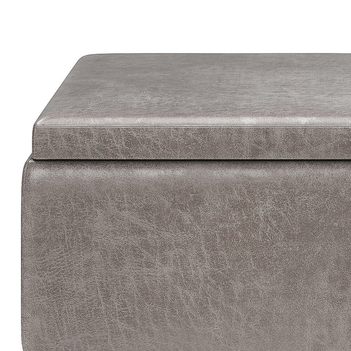 Simpli Home - Owen Tray Top Small Coffee Table Storage Ottoman - Distressed Grey_4