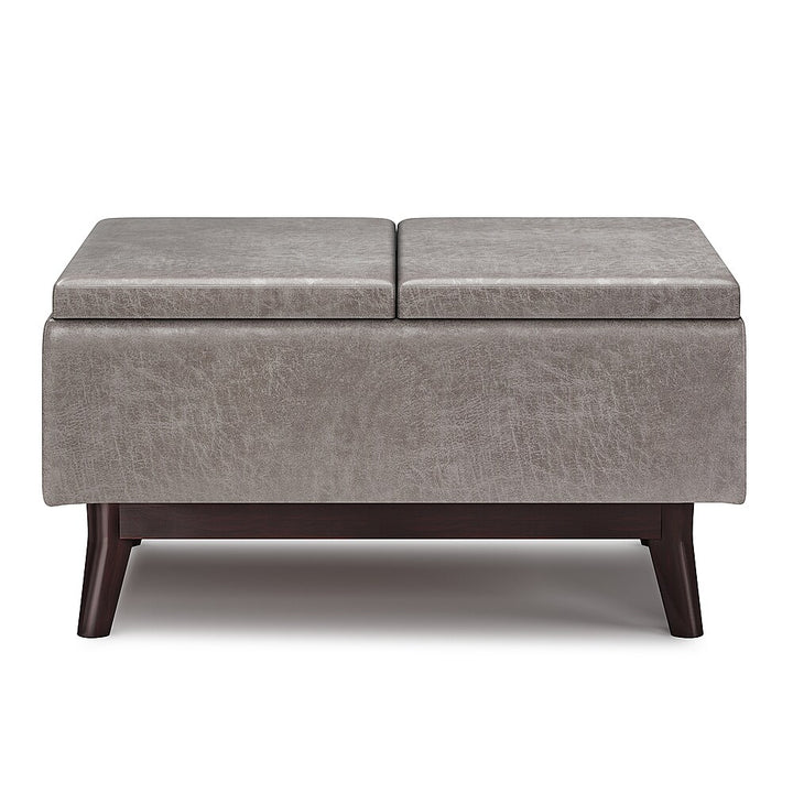 Simpli Home - Owen Tray Top Small Coffee Table Storage Ottoman - Distressed Grey_2