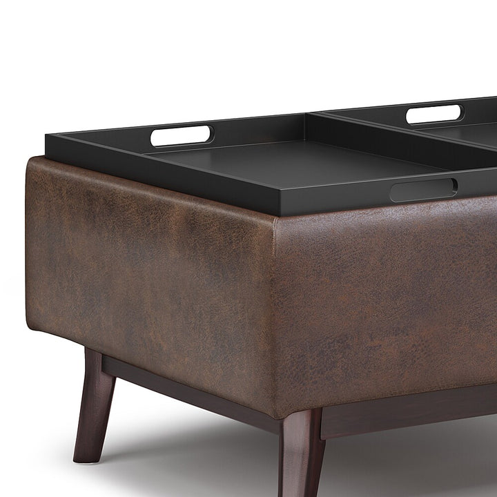 Simpli Home - Owen Tray Top Small Coffee Table Storage Ottoman - Distressed Chestnut Brown_6