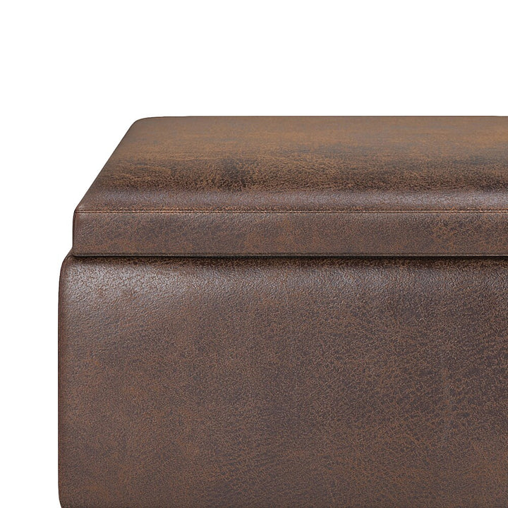 Simpli Home - Owen Tray Top Small Coffee Table Storage Ottoman - Distressed Chestnut Brown_3