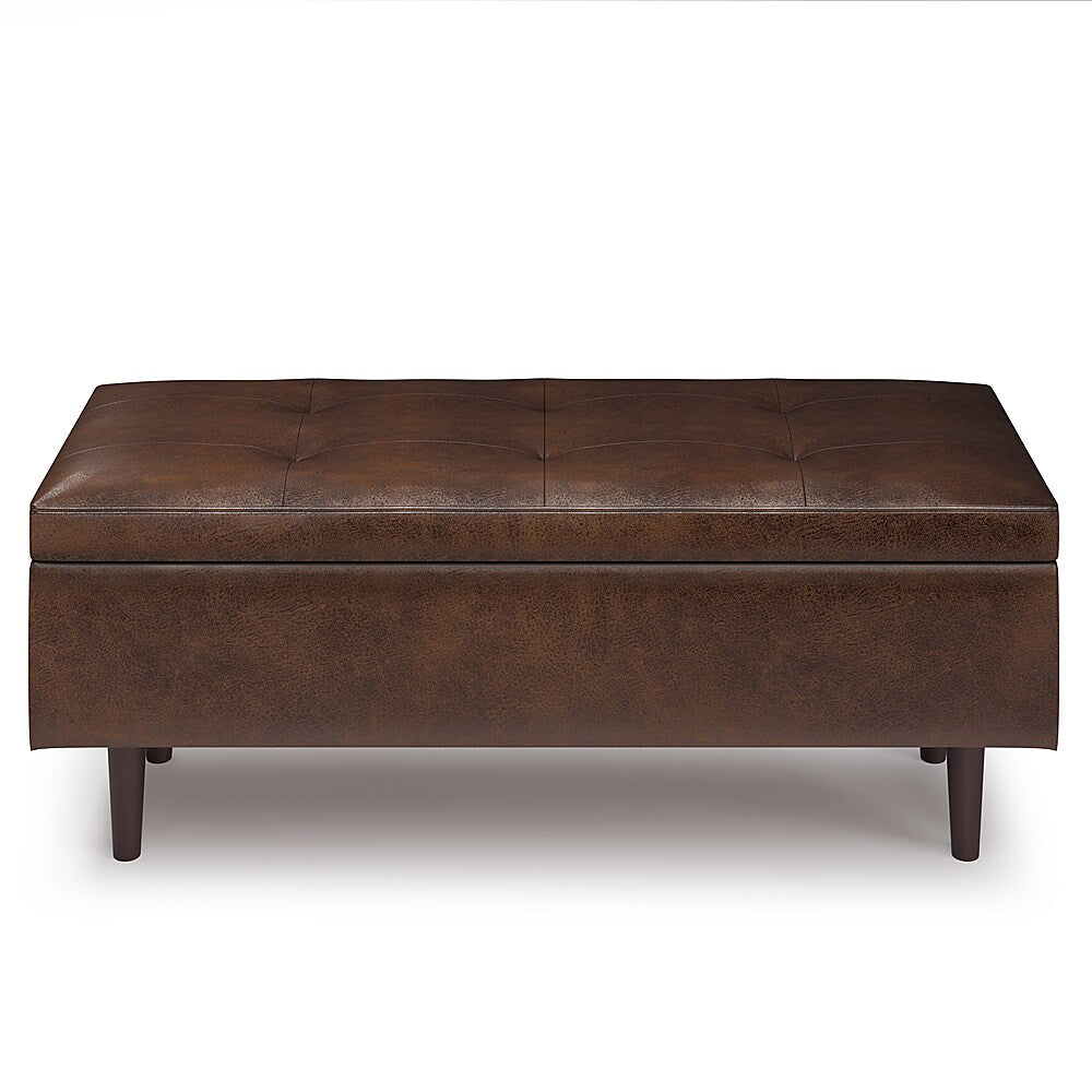 Simpli Home - Shay Mid Century Rectangular Storage Ottoman - Distressed Chestnut Brown_2