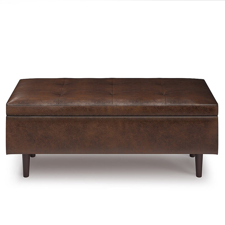 Simpli Home - Shay Mid Century Rectangular Storage Ottoman - Distressed Chestnut Brown_2