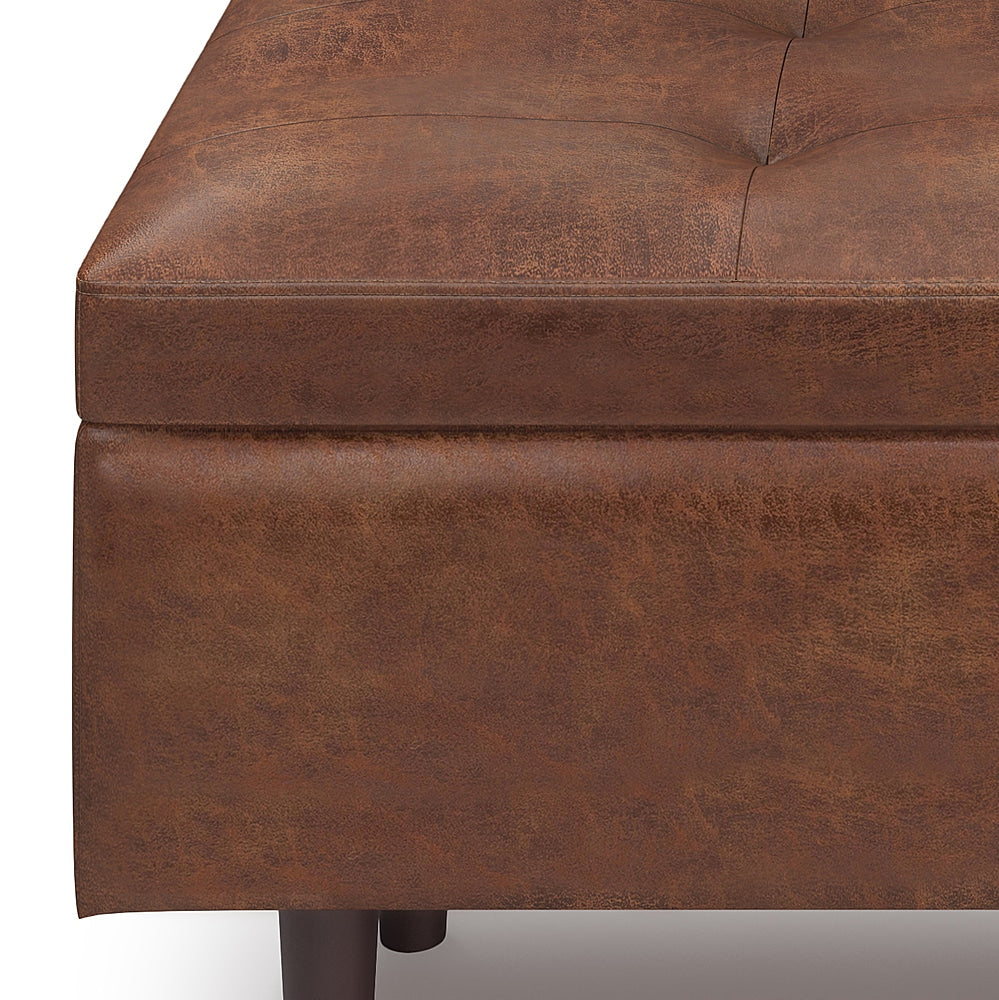 Simpli Home - Shay Mid Century Rectangular Storage Ottoman - Distressed Saddle Brown_8