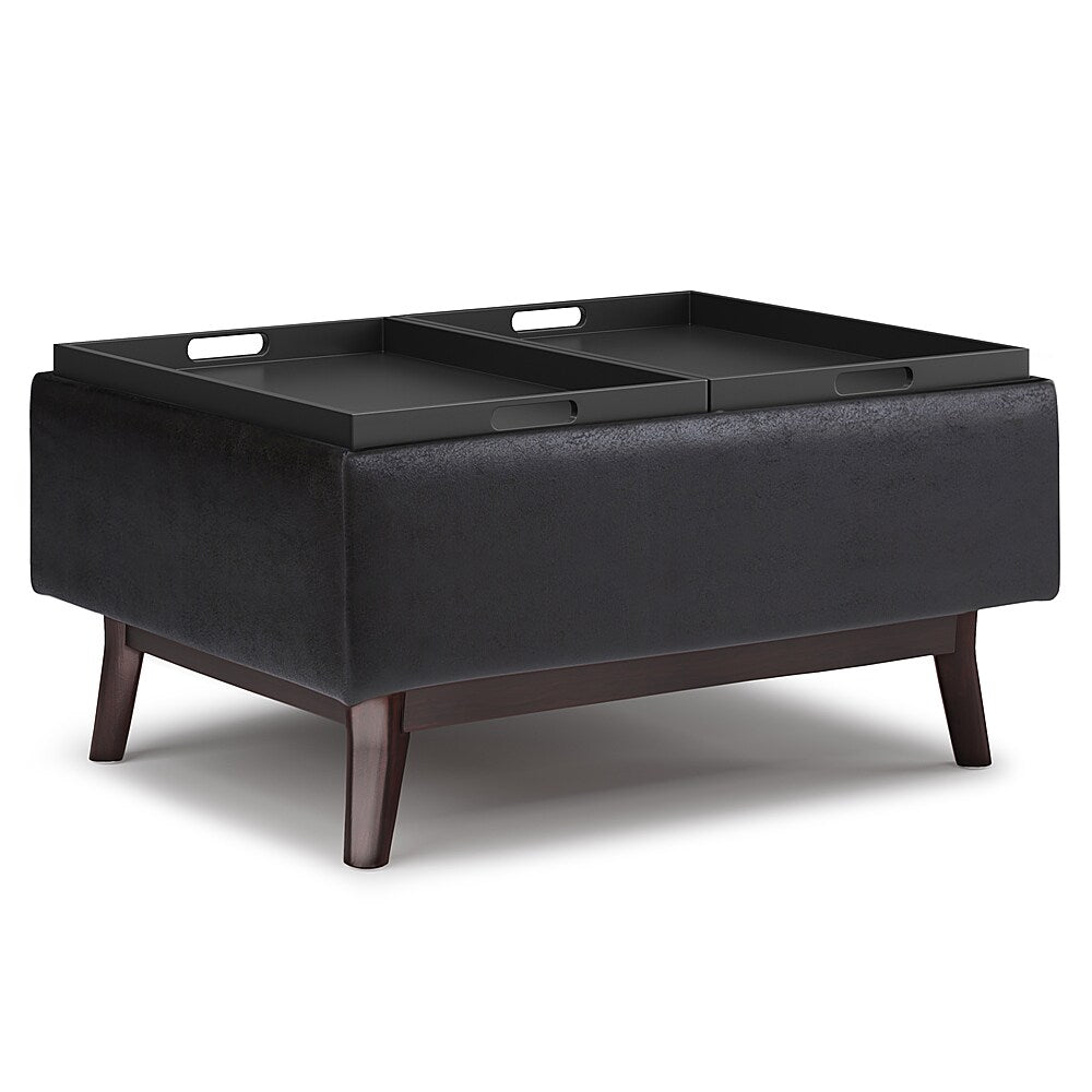 Simpli Home - Owen Tray Top Small Coffee Table Storage Ottoman - Distressed Black_6