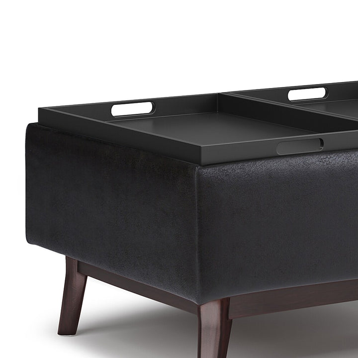 Simpli Home - Owen Tray Top Small Coffee Table Storage Ottoman - Distressed Black_5