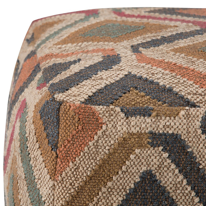 Simpli Home - Johanna Square Pouf - Kilim Patterned_4